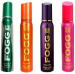 Fogg Essence Deodorant, Paradise Deodorant, Radiate Deodorant, Focus Deodorant Body Spray, 120 Ml (Pack Of 4)