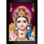 ZIG ZAG Religious Lord Murugan Swamy Kartikey Sparkle Coated Digital Print Painting-55-8x12 inch