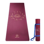 WiseLife Printed 6MM Yoga Mat + Yoga Strap For Men, Women, Kids | Anti-Slip Extra thick, long & Wide Exercise Sports Mat for Workout, Fitness, Yoga, Gym, Home & Pilates (Wine Surya Namaskar)