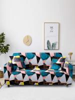 Cortina Single Seater Sofa Cover| Abstract Print| 100% Polyester Spandex Fabric| Machine Washable ,High Stretch| 1 Single seater sofa cover (90CM X 145CM)