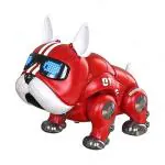 Robot Dog Toy Action Figure, Musical Dog Robot Toy with Colorful Flashing Lights and Music for Kids Boys Girls, Mechanical Dog Toys(Red)