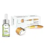 Leeposh Derma Roller 2.5 Mm Size Micro Niddle Roller System Alpha Arbutin Vitamin C Hyaluronic Acid Serum Treating Acne Scars Skin Hair Loss Wrinkles, Scars, Stretchmarks, Blackheads Pack Of 2