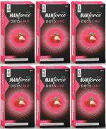 MANFORCE Extra Dotted Litchi Flavored Condom, 10 Sheets each x Pack of 6