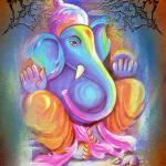 Art Factory Lord Ganesha Canvas 18 inch x 18 inch Painting (Without Frame)