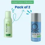United Colors of Benetton Live Free and Go Far Deodorant for Women and Men Combo 150ml+150ml