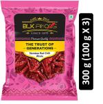 BLK Foods Select 300g Stemless Red Chilli Whole (Hot / Teekhi / Tadka Mirch) (3X 100g)