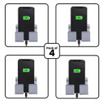 JSTBUY LABEL Multi Purpose Phone Charging Dock with Adhesive Strips Phone Holder for Smartphone and Android (pack of 4)