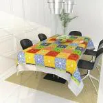 CASA-NEST PVC Rectangular Table Cover for 6-8 Seater Multicolour, 60x90(Width x Length)-inch