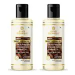 Khadi Organique Sweet Almond Oil 100% Cold Pressed Oil (Pack of 2) 420 ml