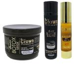 Original Crown Professional Botox Hair Mask (300 ml),Sulphate Free Shampoo (300 ml) and Botox Serum with Argan Oil (50 ml) - Combo Pack