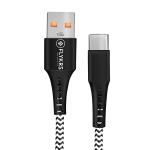FLYKR USB Type C Cable 1.2 m 3.0A BRAIDED FL 002 ZEBRA (Compatible with Mobile, Laptop, Tablet, Zebra)