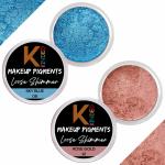 KINDED Sky Blue and Rose Gold Powder Loose Shimmer Glitter Eyeshadow for Women - Pack of 2, Each Pack 3 g