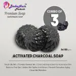 Badahair Charcoal Handmade Natural Bath Bar Soap, 100 G (Pack Of 3)
