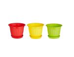 Ojorey Jasmine Pot, Flower Pots for Home Garden, Plastic Jasmine Garden Pot for Plants, Plant Container Set (Set of 3, Multicolor)