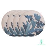 The Bamboo Co Blue Birdy Dinner Plate -Set of 4 | 11 inches | Eco-friendly |Organic & Natural
