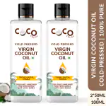 COCO CRUSH Extra Virgin Coconut Oil - 100% Pure Cold Pressed - Facial Massage (5*50 ml) | 250ml