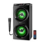 TRONICA Bouncer 20W Portable Bluetooth Wooden Speaker with Rechargeable Battery with Wired Mic/Display/Remote & TWS Function