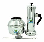 CooPany Combo Stainless Steel Puttu Maker/Puttu Kudam and Cooker Puttu Suitable for Pressure Cooker Pack of 2