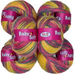 Simi Enterprise Rowan Acrylic Baby Soft 4 Ply Wool Ball Hand Knitting Wool, Art Craft Soft Fingering Crochet Hook Yarn, Needle Knitting Yarn Thread Dye Ie (Pack Of 6)