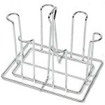 WELLCOOK Stainless Steel and Virgin Glass Holder for 6 Glasses and Glass Stand Steel for Kitchen/Dining Table