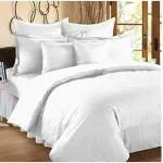WELL BEING FOR LIFE 100% Cotton Double Bed Sheet With 2 Pillow Covers - WHITE (90