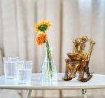 Craftomanic Ganesha on Rocking Chair Metal Decorative Showpiece / Ganesha Statue Ganpati Idol (15 cm )