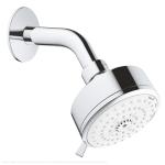 GROHE Multi Flow OVERHEAD SHOWER ( Chrome ) | Dia 100 mm Round Shower Head | Wall Mount Rain Shower, 4 - 6 inches Head Size | Shower Head for Bathroom / Toilet | No Shower Arm | 26090001