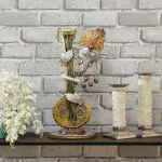 P And D Enterprises Iron Ganesha With Guitar For Table Decoration Handmade Decorative Show Pieces for Home Decor & Showcase Items for Home Decoration & Table Decor (8x8x20) Inch