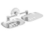 Craftbin Stainless stel Soap Dish, Double Soap Holder, Soap Stand for Bathroom, Soap Case Wall Mounted (Glossy, Chrome Finish)