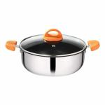 Premier Stainless Steel Multipurpose Induction Base Non Stick Pan 20Cm with Glass Lid