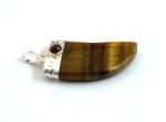 Astroghar Tiger Eye Stone Nail Shaped Base Metal Crystal Pendant For Men And Women