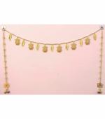 CREYENTES Handmade Fine Art Multi Zula Jummar Pearl Plastic Beads Door Hanging / Bandarwal /Toran Garlands for House / Mandir / Temple Decorations[ 3 Feet ]-Big Kalash_Latkan