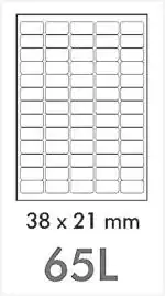 Novajet (Technova) Mgpl 65 Labels (Per A4 Size Sheet) Multi Purpose Self Adhesive Labels (Label Size 37.5 X 21 Mm) (Pack Of 25 Sheets)