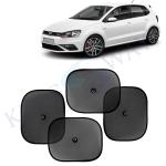 Kingsway Car Curtain Sticky Sun Shade Universal Use for Volkswagen Polo GT, 2012 Onwards Model, Color : Black, Mesh, Pack of 4 Piece Car Sun Shades Blinds Cover