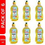 BUBBLEX Liquid Dish Wash Gel with Active Salt & Lemon| Ultra Power Tough Grease Removal & Natural Fragrance| Removes Odour| Easy Lather & Rinse Off| Leaves No White Residues| Hand-Safe| 500ml(PACK OF 6)