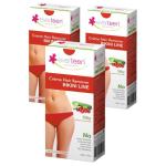 everteen SILKY Bikini Line Hair Remover Creme with Cranberry and Cucumber- 3 Packs (50 g Each)