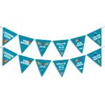 Festiko Team LSG Pennant Banners (Set of 13 Pcs), Ipl Theme Pennat/Flag/Bunting Banner, Cricket Party Props, Ipl party supplies, Ipl Theme Decorations