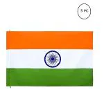 Status Premium Satin Fabric India Flag (National Flag Size 20x30 inch) Set of 5