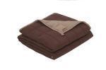 Mysa Sleep Weighted Blanket - Cooling Breathable Microfiber (Brown/Beige 60