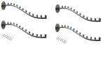Sgr Handicrafts 12 Balls Pin Wall Mount Wall Drope Hanger for Hanging Clothes Dress, Shop and Showroom Display(Chrome) Pack of 4