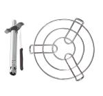 Blue Wonder Stainless Steel Regular Gas Lighter | Knife With Stainless Steel Kadai | Cooker Stand and Multicolour, Pack of 2