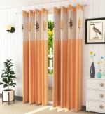 LaVichitra 152.5 cm (5 ft) Polyester Window Curtain (Pack Of 2) (Floral, Beige)