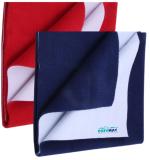 Newnik Cozymat Bed Protector for New Born, Old Age & New Moms Red + Navy Blue (Small (50cm x 70cm)