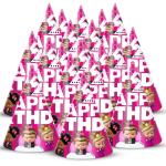 Zyozique Girl Boss Baby Theme Half Birthday Party Hats, 6 Month Birthday Cone Party Hats For Girls Birthday Party - Girl Boss Baby Theme 1/2 Birthday