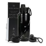 Solara Black Marble Stainless Steel Hot And Cold Water Bottle, 1 L