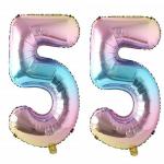 Festiko 40Inch Rainbow Number Foil Balloons Rose Gold Birthday Party Decorations Kids Orbs Figure Air Balloons Kid Toy Gift For Bachelorette Decorations (55th Birthday)