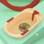 StarAndDaisy Baby Bath Tub with Temperature Sensor with Wheels for kids| Anti- Slip Mechanism(Orange)