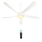 KUHL Platin D5 Stylish BLDC Fan | Low Power 30W | High Air Flow | 5 Aerodynamic ABS Blades | Low Noise | Down Light | 1200 mm sweep | Operate on Remote-Mobile-Alexa | Reverse Mode |5 Star Rated|White