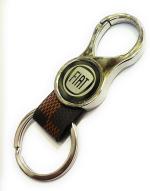 Jdp Novelty Brown Metal Round Shape Fiat Car Keychain