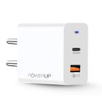 Powerup stay charged USB Dual Port Wall Charge Adapter for Smartphones and Tablet - 5 V